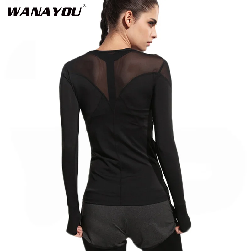 Черные Лоскутные женские футболки для бега рубашки йоги спортивные колготки