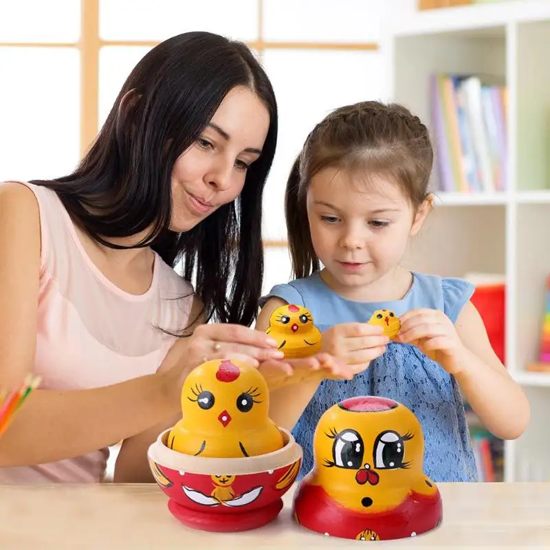 

10pcs Handmade Russian Nesting Dolls Toys Artwork Home Decoration Matryoshka Creative and Unique Projects Decompression Toys