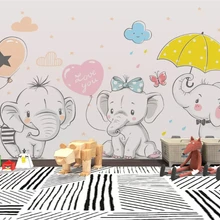 beibehang Customized modern fashion stereo wallpaper elephant riding bicycle cloud children background wall papers home decor