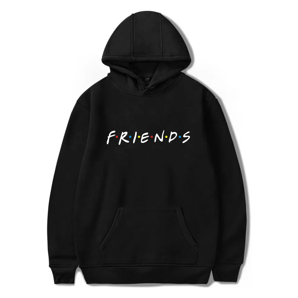 Толстовка унисекс с надписью FRIENDS Модный свитшот капюшоном уличная одежда в