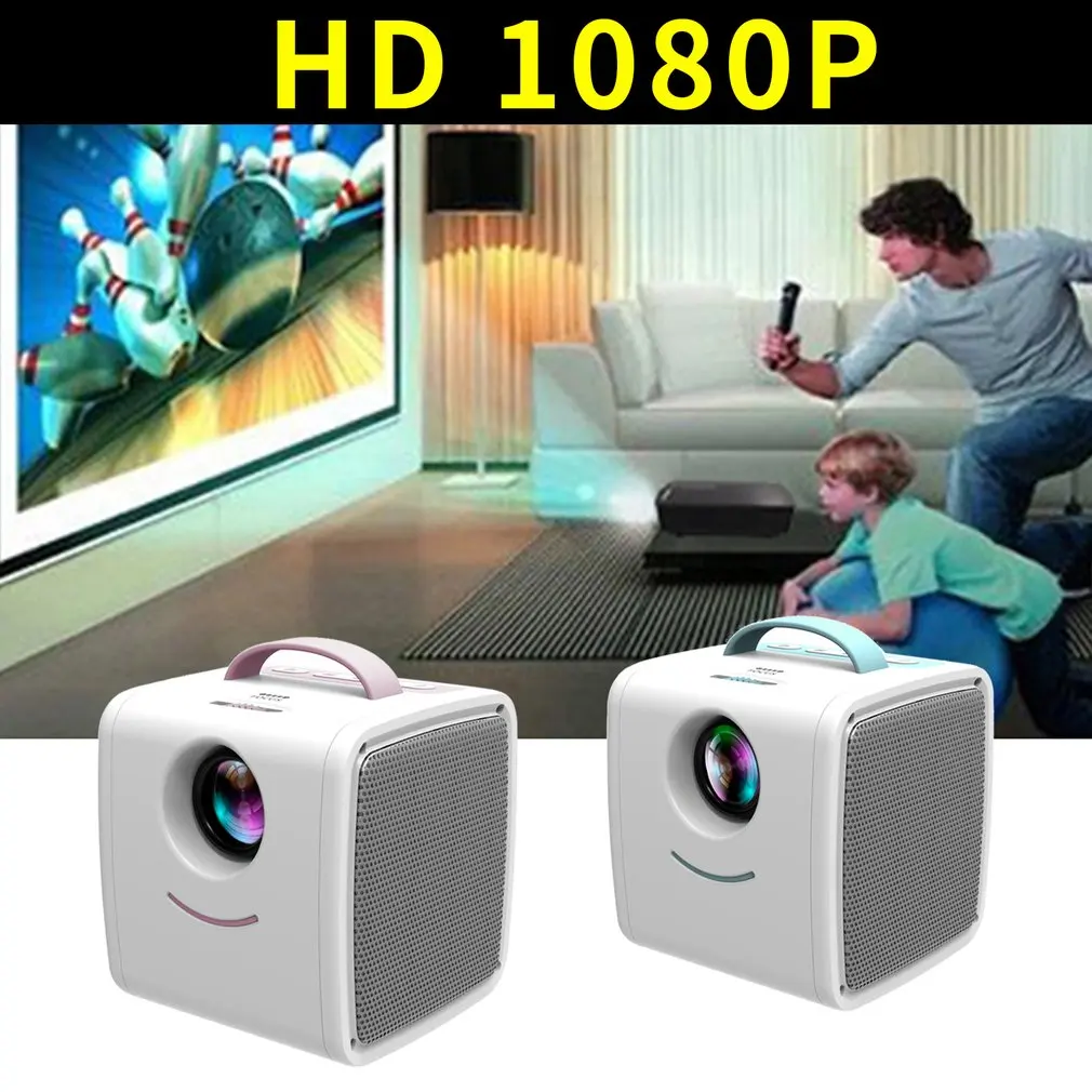 EU Plus Mini Q2 Home Children Projector Portable Led Support Hd 1080P Small Projector 20-80 Inch Projection Size