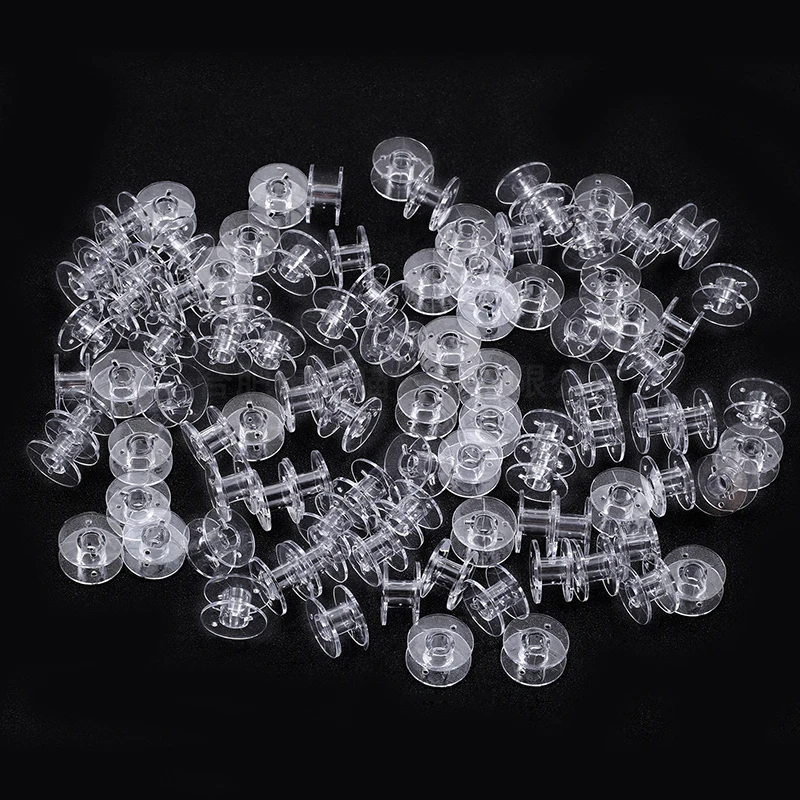 Transparent Empty Wire Spools Bobbins Sewing Machine Spool Home Plastic Spool Sewing Accessories Universal Empty Bobbin 10Pcs