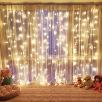 

2x2/3x2/3x3m led icicle led curtain fairy string light fairy light 300 led Christmas light for Wedding home window party decor