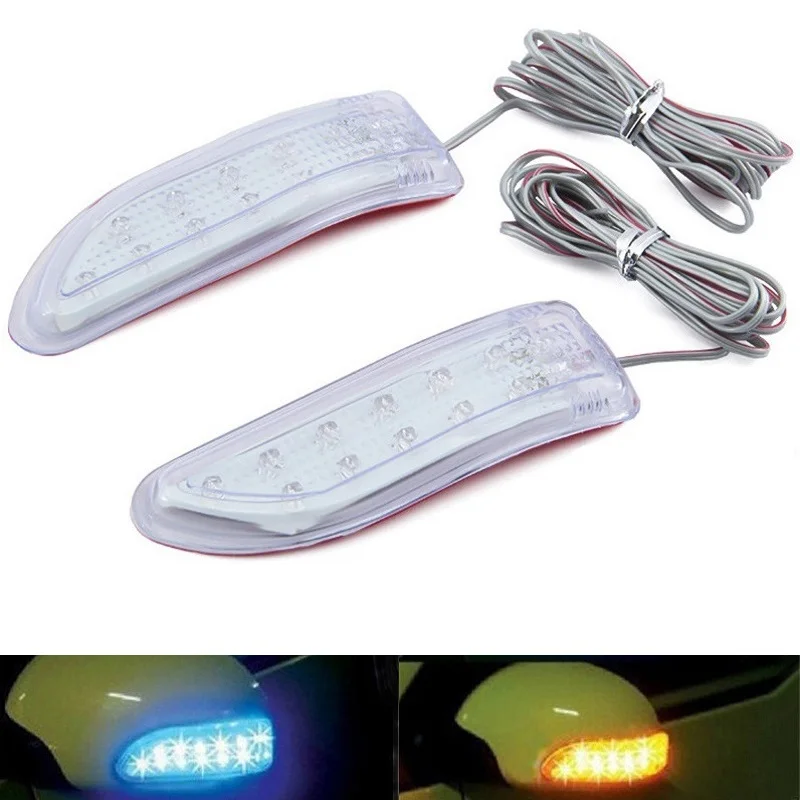 

2pcs turn Signal light 13Led Rearview Mirror warning light anti-collision tape light Car decoration lights Soft Flashing 12V