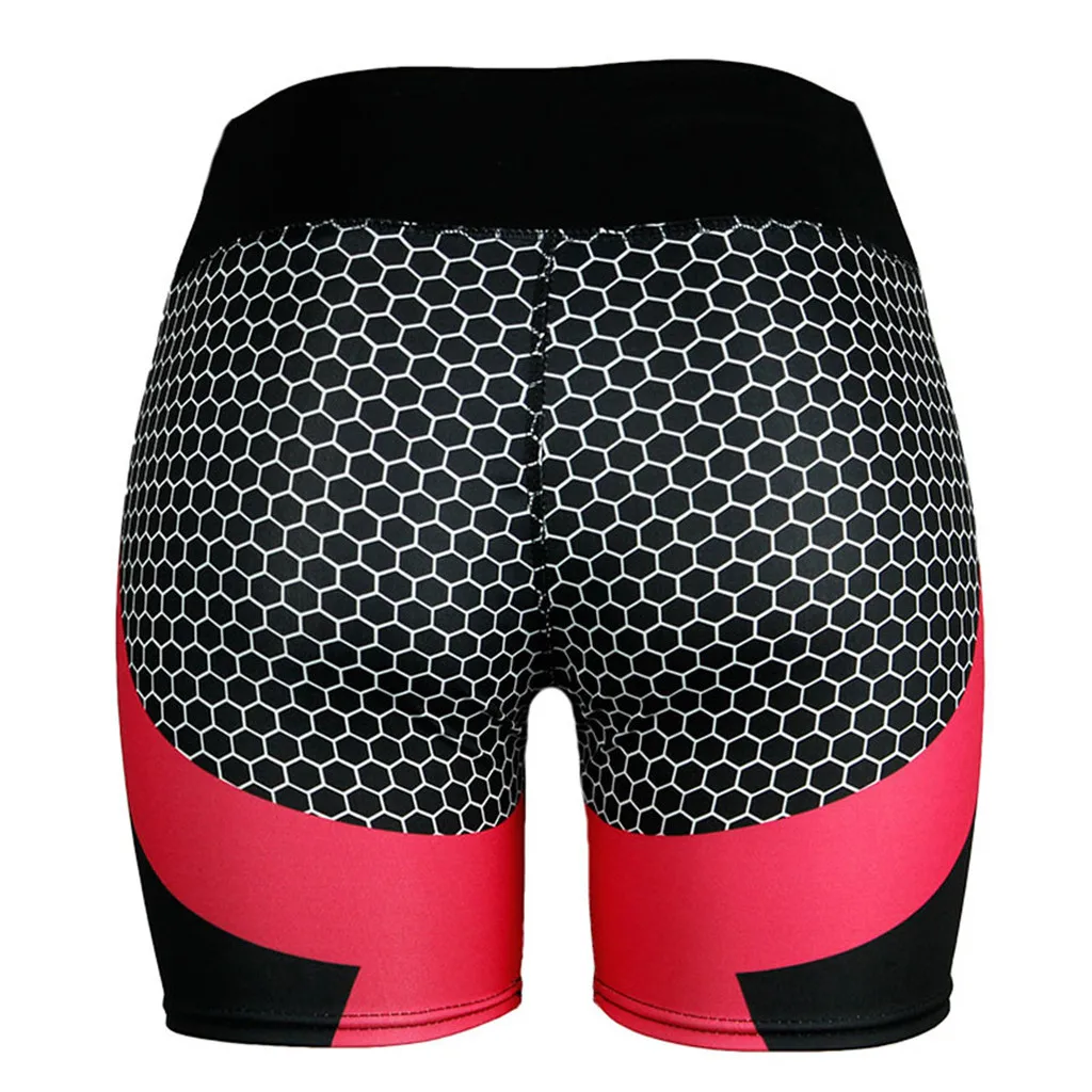 Женские шорты для йоги с цифровой печатью, высокая талия, повседневные леггинсы для тренировок, женские растягивающиеся штаны для занятий фитнесом# LR3 - Цвет: Красный