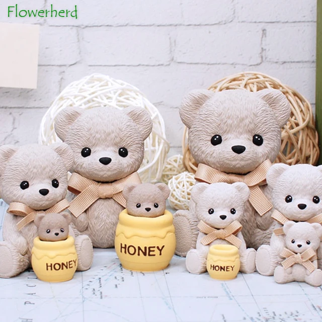 3 Teddy Bear Candle Silicone Mold for DIY Handmade Mousse Ice Tray  Ornaments Plaster Candle Jewelry Kids Toys Key Chain Mould - AliExpress