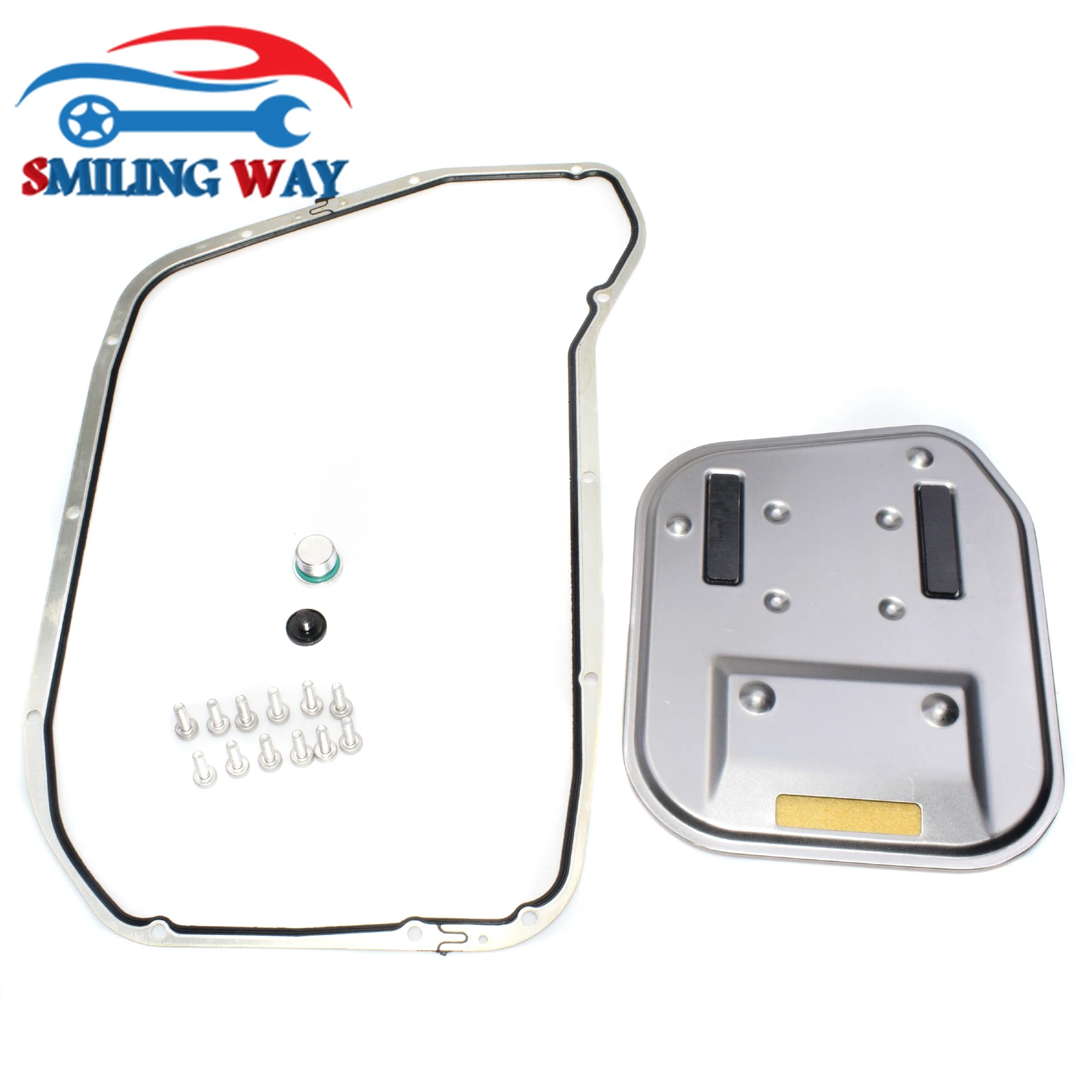 SMILING WAY# Automatic Transmission Oil Filter & Pan Gasket Kit For Audi A4 A5 A6 A7 A8 Q5 1001360006 0BK398009 0BK398009A