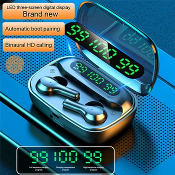 

2000mAh Bluetooth Earphone Wireless Headphones LED TWS with Microphone Earphones Waterproof Noise Cancel Headset Earbuds