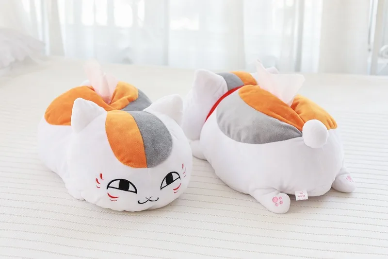 Плюшевые домашние тапочки с кошечкой из мультфильма игрушка Мадара Кот-учитель крышки коробки из папиросной бумаги Бумага Полотенца Чехлы подарок на день рождения#2384