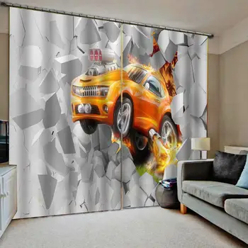 

broke wall curtains Beautiful Photo Fashion Customized 3D Curtains cartoon curtains kids curtain