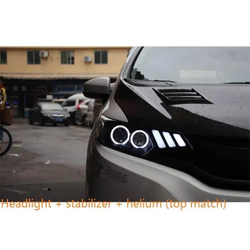 MODEL A Боковой указатель поворота Automovil Led Drl лампа дневные ходовые фары передние противотуманные задние Автомобильные фары в сборе 14 для Honda Fit - Цвет: MODEL A