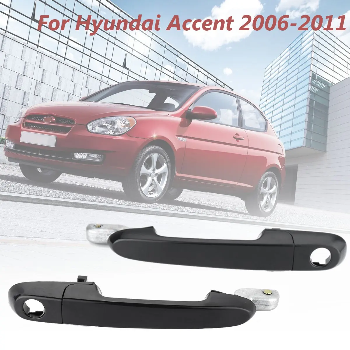 Гладкая черная передняя и правая внешняя ручка двери для Hyundai Accent 2006 2011|door handle|outside