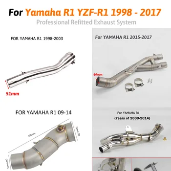 

Slip On For Yamaha R1 YZF-R1 1998 - 2017 Motorcycle Exhaust Muffler Escape Modified Stainless Steel Connector Middle Link Pipe