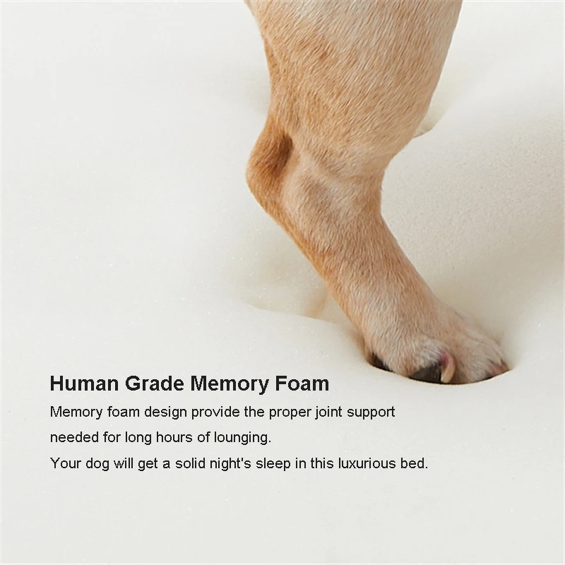 Dog couch memory foam details