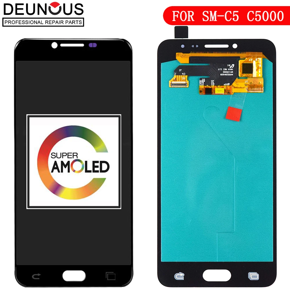 Новый 5 2 ''Super EDO AMOLED ЖК-дисплей для SAMSUNG Galaxy C5 жк-дисплей C5000 ЖК-сенсорный экран