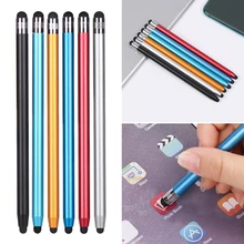 6 цветов, Круглые двойные силиконовые наконечники, ручка для сенсорного экрана, универсальный портативный емкостный стилус для смартфона, планшета, компьютера