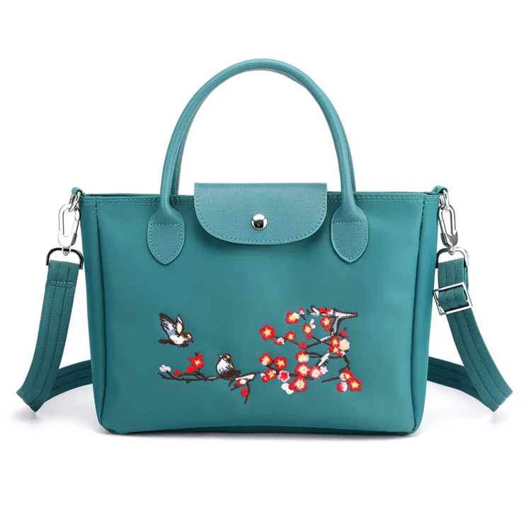 Peacock blue Новая модная женская сумка с вышивкой, женская сумка через плечо, женская сумка-мессенджер, нейлоновая женская сумка через плечо - Цвет: Peacock blue