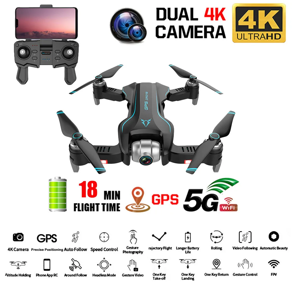 5G wifi 4K gps оптическая двойная камера траектория полета FPV RC Квадрокоптер Дрон