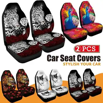 

3D Animal Printing Peacock Print Front Car Seat Cover Universal Car Seat Protector Seat Cushion Full Cover For Most Car for SUV