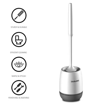 

A- Toilet Brush With Holder Set Plastic Toilet Bowl Brush Wall-mounted or Floor-Standing Bathroom Cleaning Brush