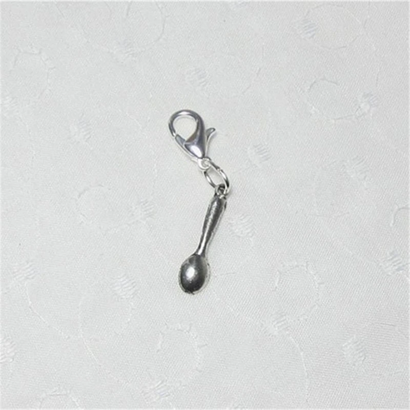 

4pcs Tiny Antique Silver Color Spoon Charm and Lobster Clasp Handbag Pendant Charms for Diy Jewelry
