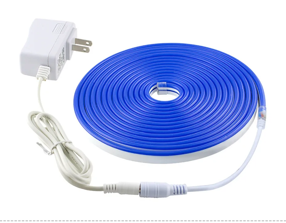 strip with US plug 1 м 2 м 3 м 4 м 5 м неоновый свет 7 цветов водонепроницаемая светодиодная лента с диммером, вилка для танцев вечерние украшения велосипеда освещение B2 - Испускаемый цвет: strip with US plug