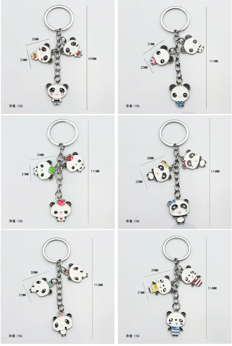 Metal Keychains Cute Panda Keychain Creative Gifts Metal Key Ring Key Pendants Do Logo