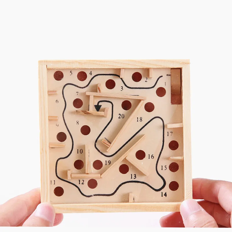 Mini 3D Puzzle Wooden Labyrinth Board Game Ball In Maze Puzzle Handcrafted Toys Children Math Educational Toys Antistress Toy