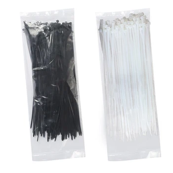 

100pcs Adjustable Assorted Self-Locking Nylon Cable Ties Plastic Wires Wrap Zip Ties Fastening Wires Ring Zip Strap 3 Sizes