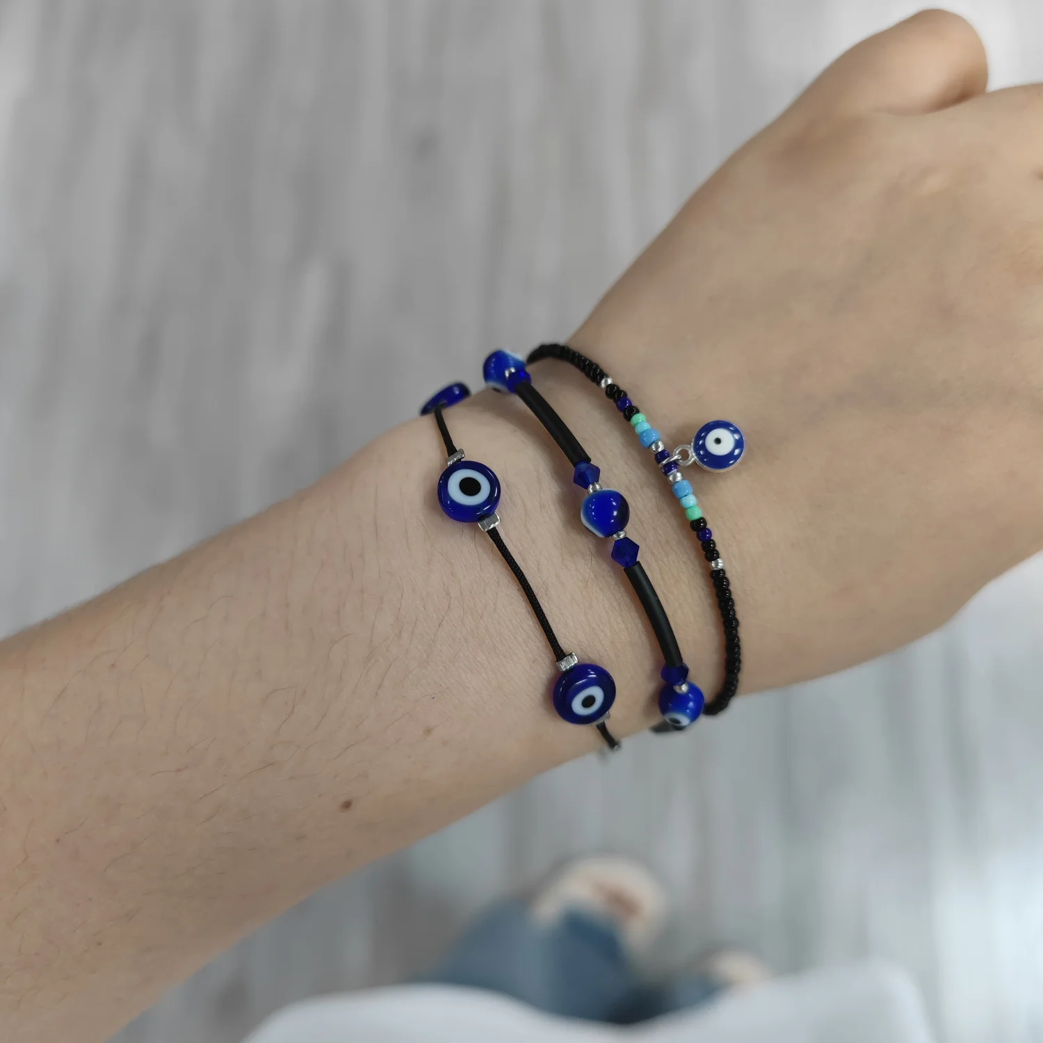 Collier Main De Dieu Contre Le Mauvais Œil - Porte-bonheur Kabbale - Bleu Ciel
