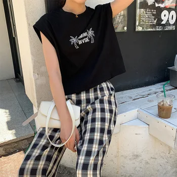 

2020 NEW summer Korean version of the loose casual letter printing sleeveless short vest T-shirt female T