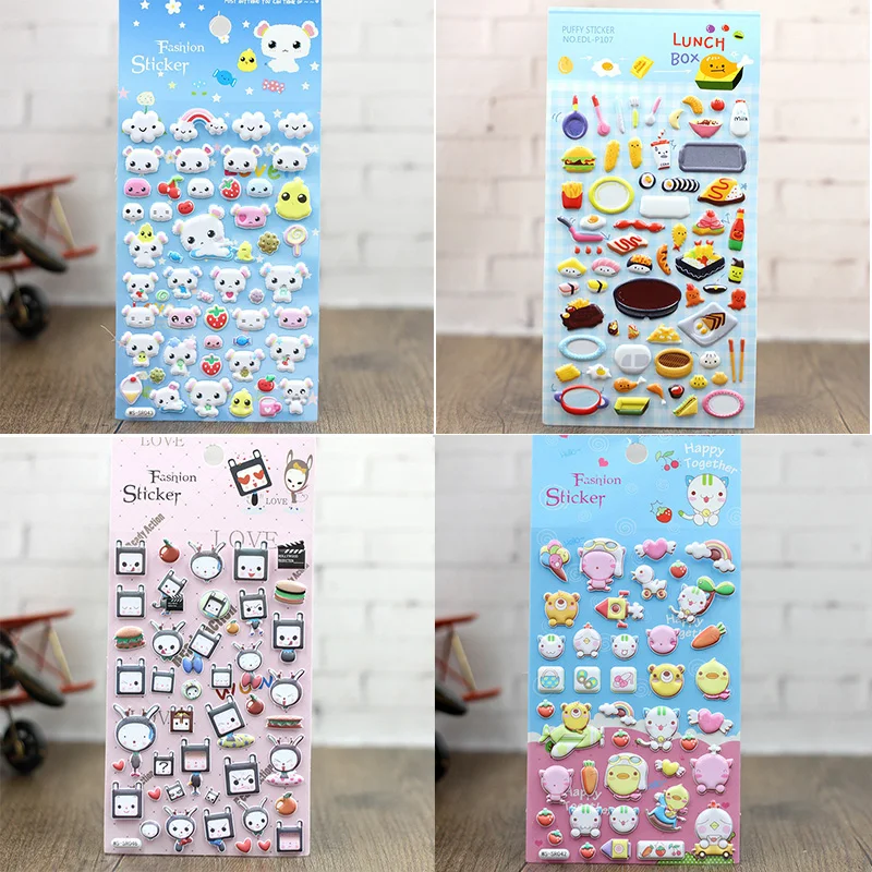 

Animal Sticker Reward Girl Edema Sticker Child Diary Sticker Book Animal Toy Child Emoji 3D Pink Kawaii Cartoon Funny Scrapbook