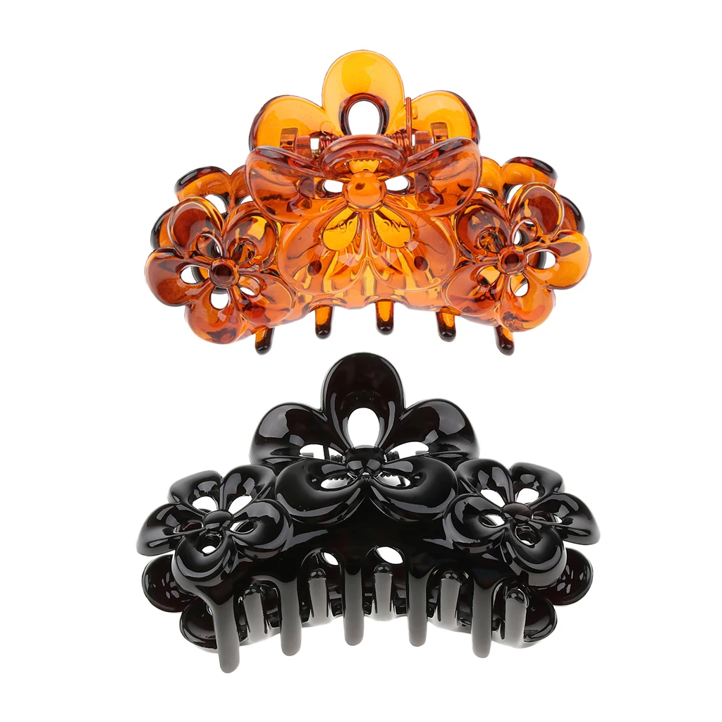 2/pack Large Hair Clip Claws Flower Clamp Womens Long Thick Hair Accessories