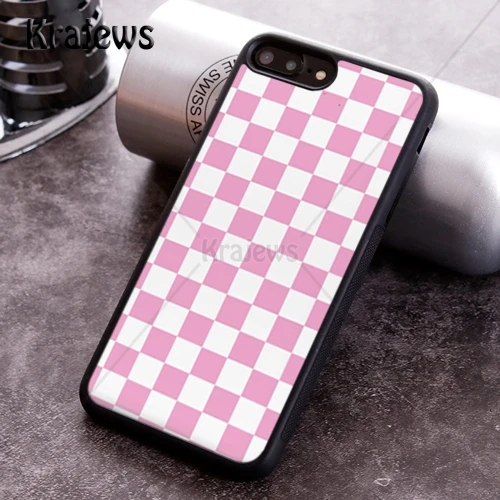 Чехол с шахматной панелью для iPhone X XR XS 11 Pro MAX 5 6 6S 7 8 Plus samsung Galaxy S7edge S8 S9 S10 - Цвет: Серый