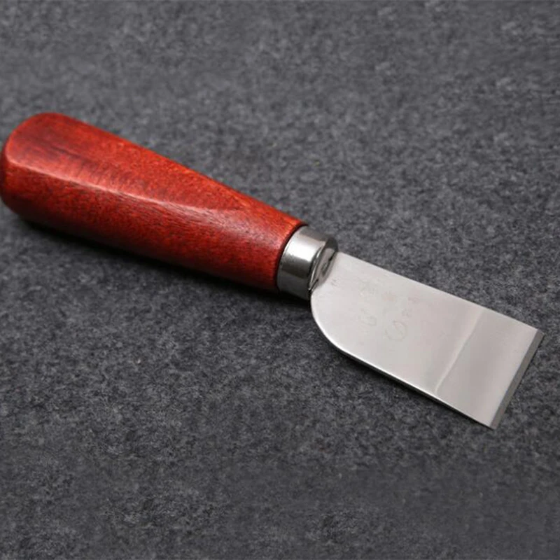 DIY кожевенное ремесло деревянная ручка инструмента из нержавеющей стали кожаный нож для резки кожаная лопатка нож для кожаной работы