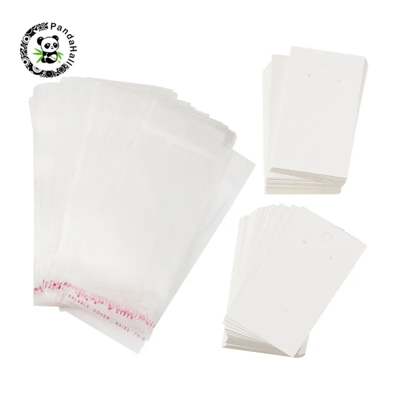 

pandahall 1 Set Earring Display Sets with Paper Display Cards and OPP Cellophane Bags for Beading Supplies 90x50x0.1mm