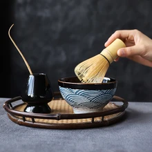LUWU ceramic matcha sets natural bamboo matcha whisk ceremic matcha bowl whisk holder japanese tea sets