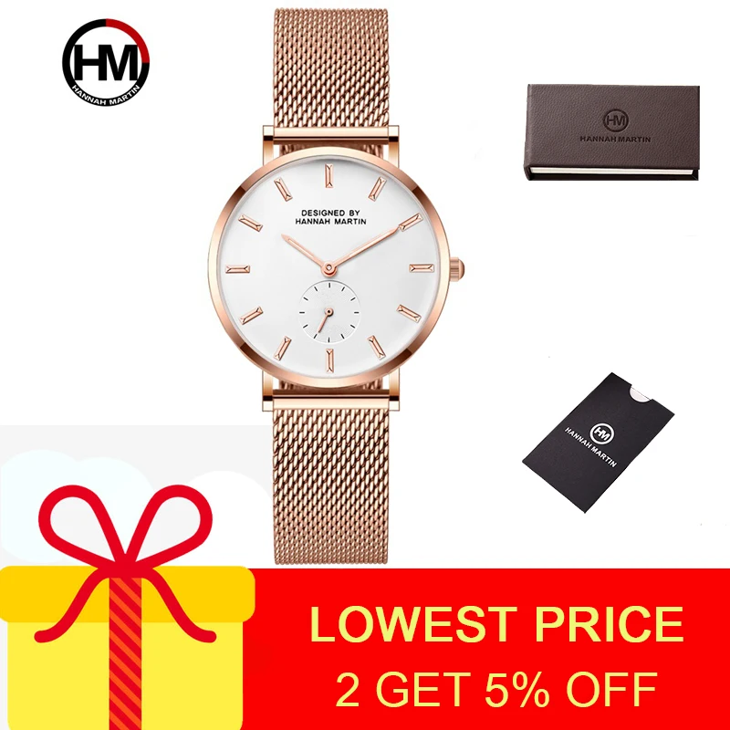 

Hannah Martin Quartz Watches Women's Watches Stainless Steel Quartz Watches Water Resistant Woman Watch Quartz Wristwatches