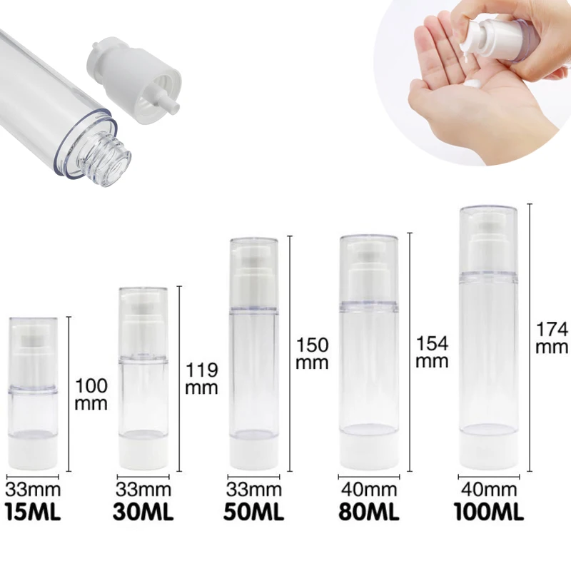

1pcs 15/30/50/80/100ml Empty Cosmetic Container With Cream Pump Skin Care Cream Treatment Bottles Travel Bottles
