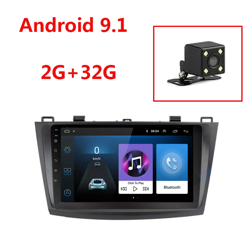 2 32G Camera 2din Android 9,1 четырехъядерный автомобильный стерео радио мультимедийный плеер для Mazda 3 2010 2011 2012 gps навигация Bluetooth wifi Carplay - Цвет: 2 32G Camera