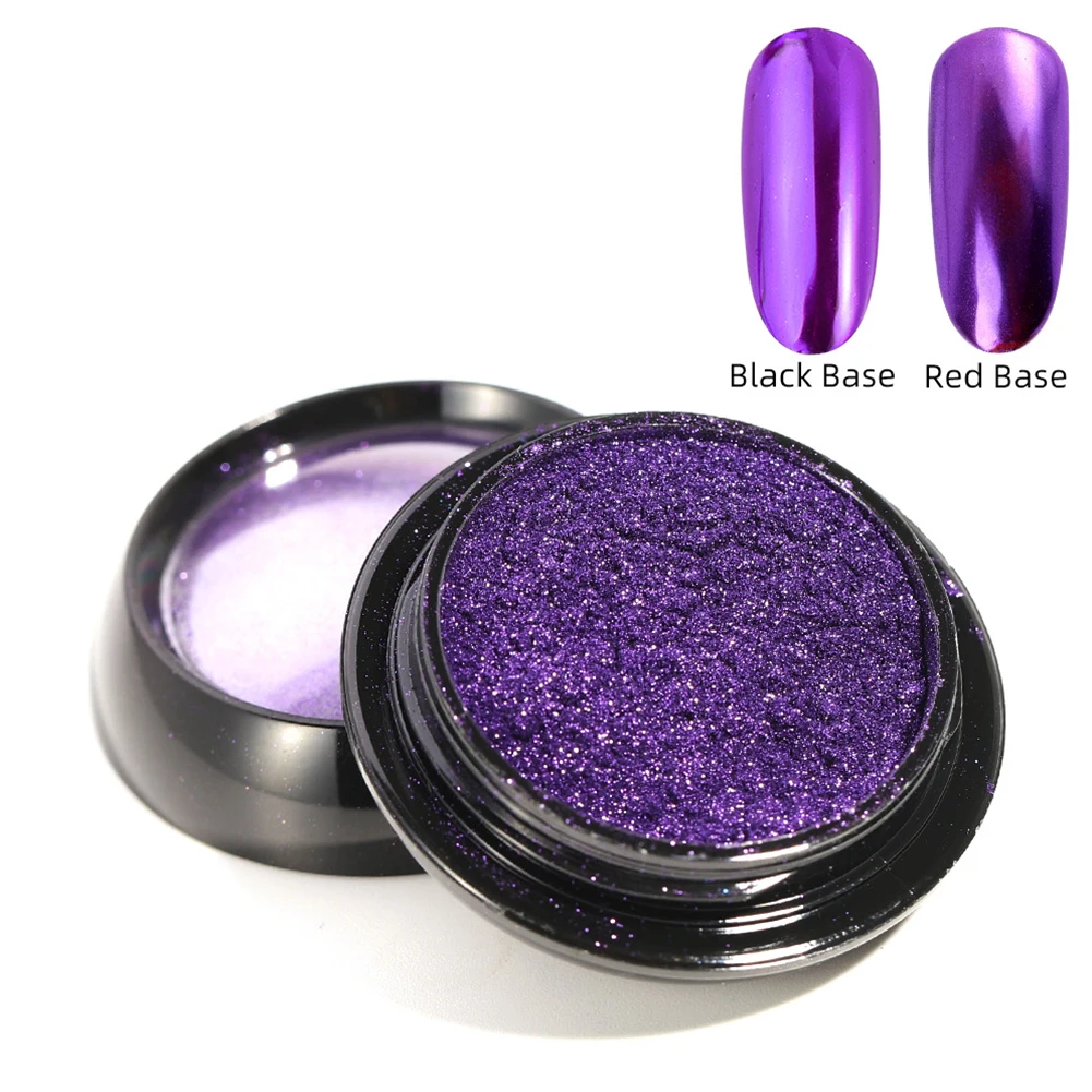 Nail Powder Manicure Art Dust Iridescent Glitter Mirror Metallic Pigment DIY Super Shine Dipping Decorations UV Gel Polishing