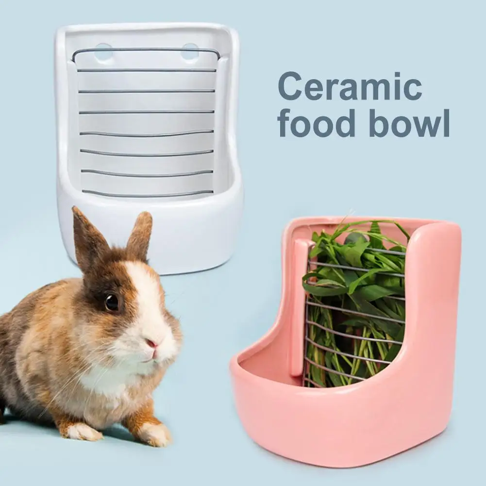 

2 in 1 Pet Rabbit Guinea Pig Chinchilla Hay Grass Feeder Rack Food Feeding Bowl