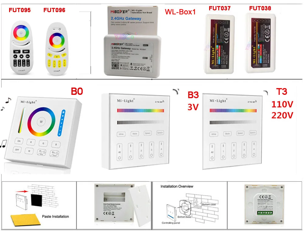 Контроллер регулятора milight RGB/RGBW светодиодные полосы света диммер 2,4 г 4-Zone яркость смарт-панель WiFi iBox Smart контроллер iBox1