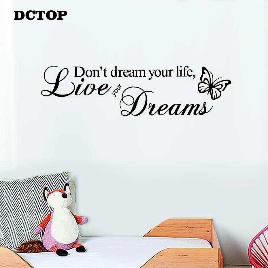 DCTOP Don't Dream Your Life Art Vinyl Quote Wall Stickers Wall Decals Home Decor Live Your Dreams (3)