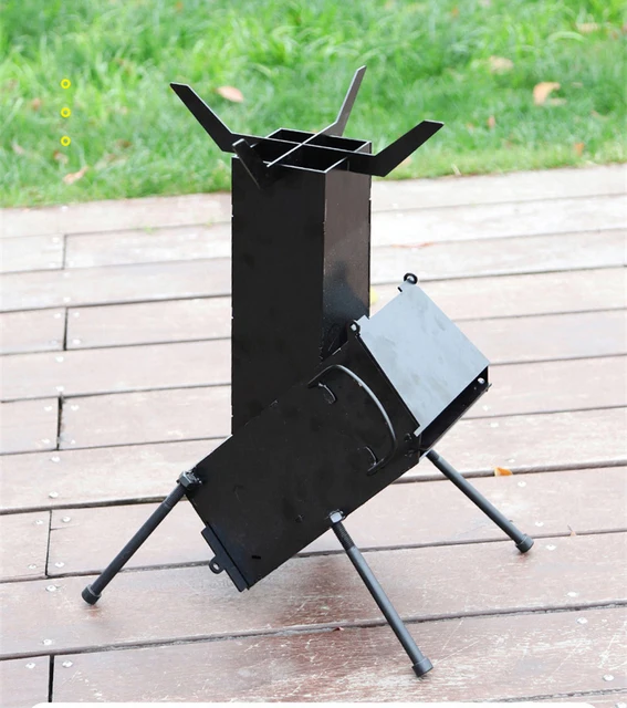 Portable Wood Stove, Outdoor Picnic Rocket Stove, Camping Fishing Wood Stove,  Household Mini Burning Stove Height 49 cm - AliExpress