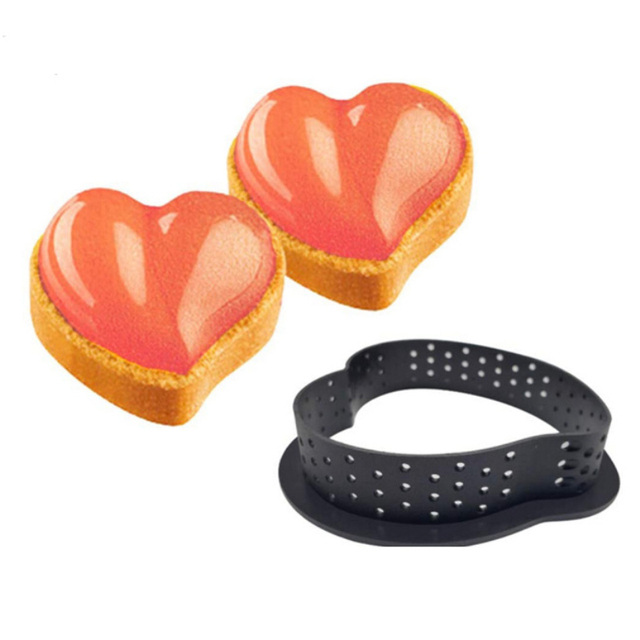 Pcs Mini Tart Ring Circle Cutter Tartlet Mold Small Pie Ring Heat-Resistant Perforated Cake Mousse Molds Non Stick Cake Mold