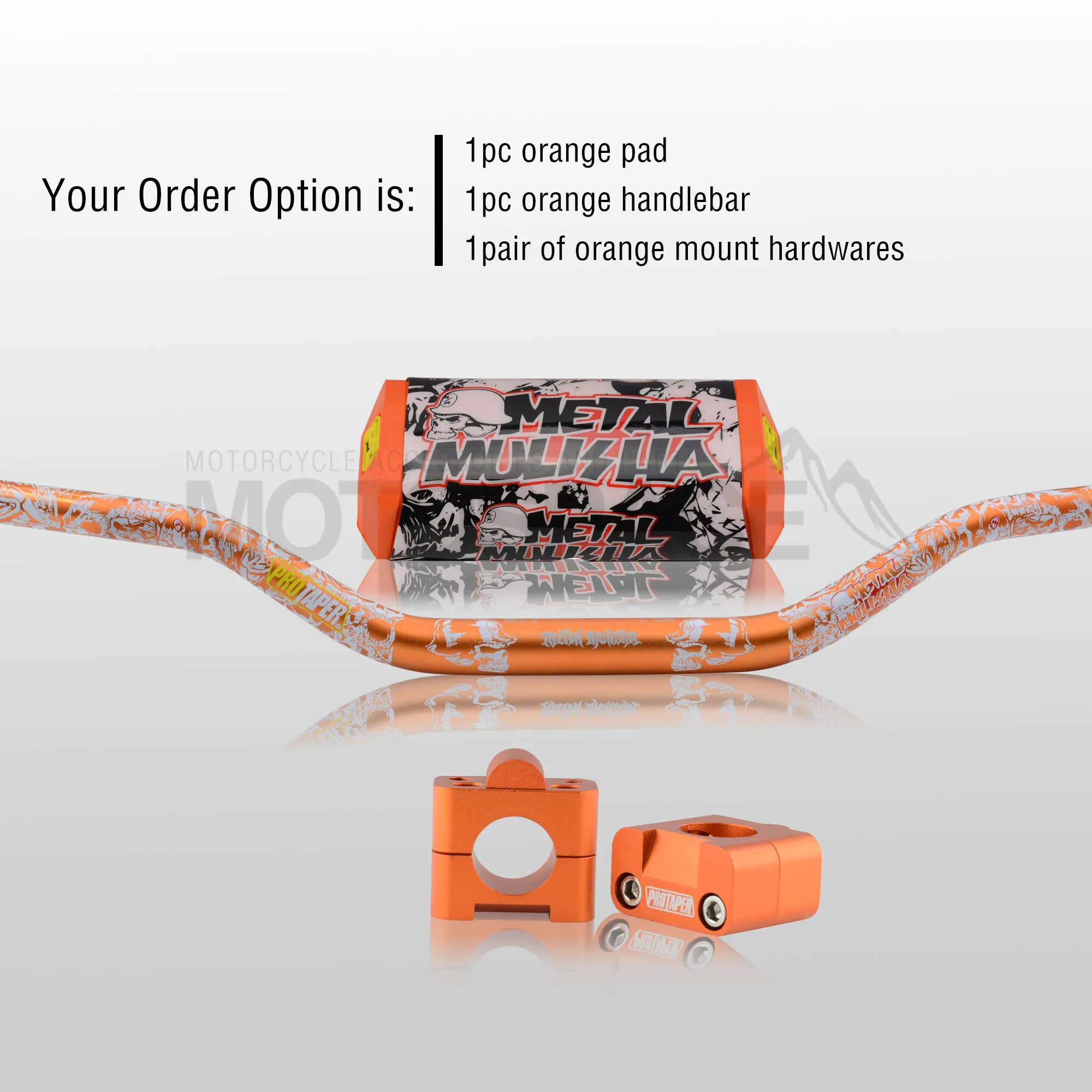 Orange Combo3 Руль для Pro Taper Pack Bar 1-1/" Mulisha ручка бар колодки Захваты Pit Pro Гонки Грязь велосипед ямы мотоцикл с адаптер cnc - Цвет: Orange Combo3