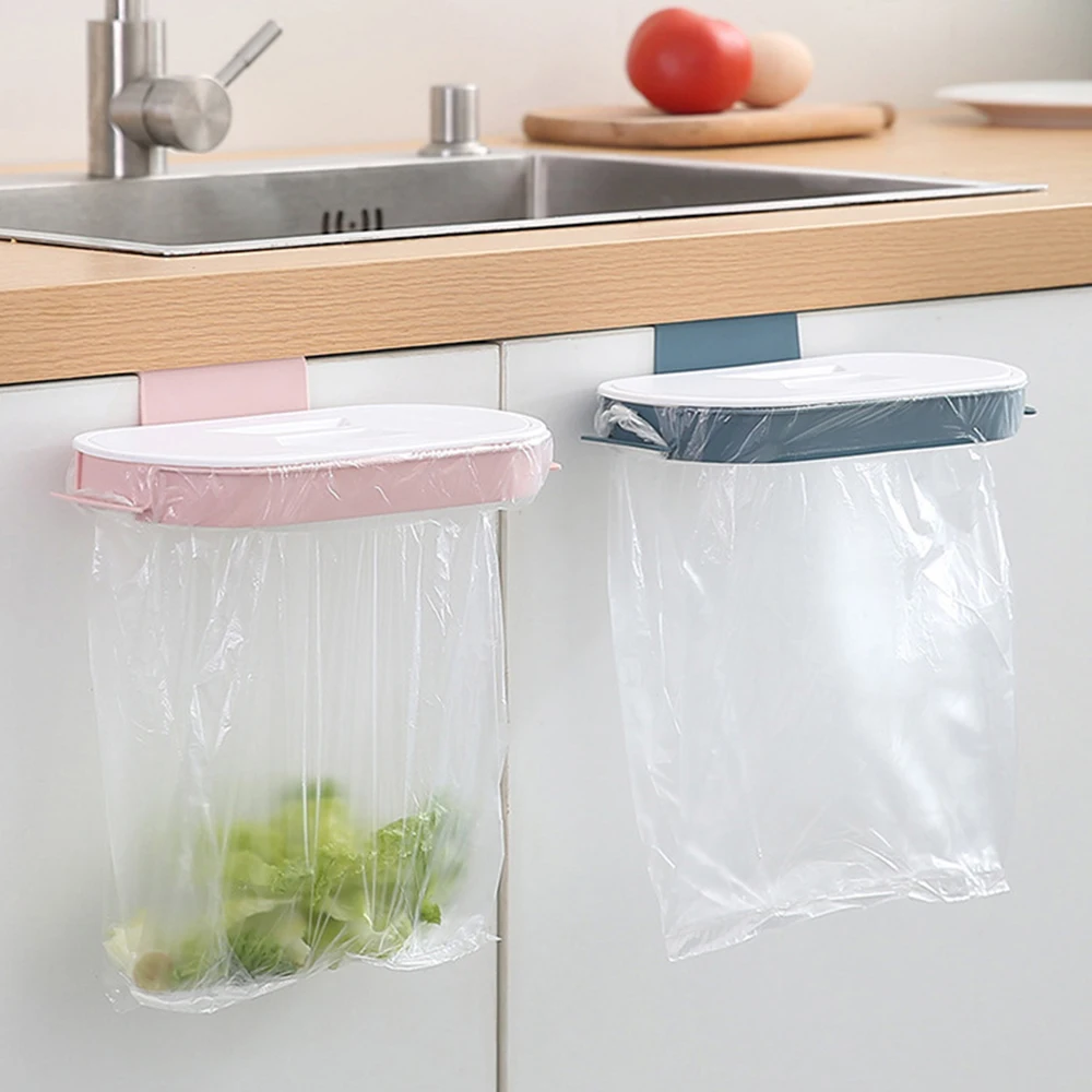 Garbage Bag Holder Cupboard Door Back Hanging Trash Rack Storage