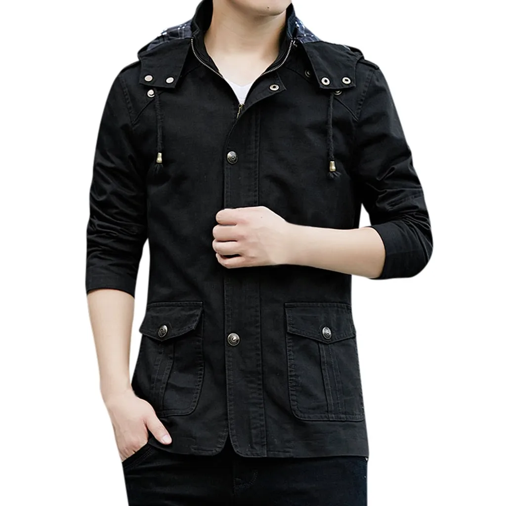 JAYCOSIN, мужская куртка, Chaqueta Hombre, с длинным рукавом, на молнии, с капюшоном, верхняя одежда, осенняя ветровка, мужская куртка, Jaqueta 19AUG7