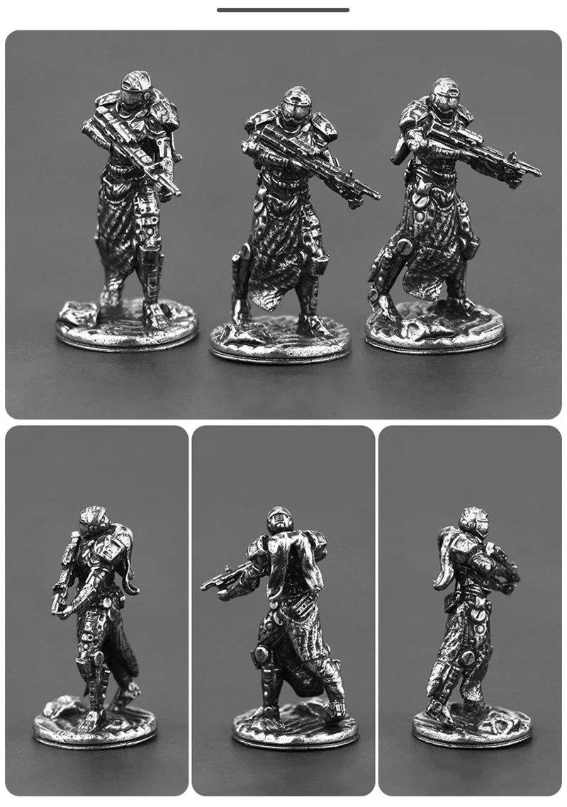 brass hunter figurines (5)